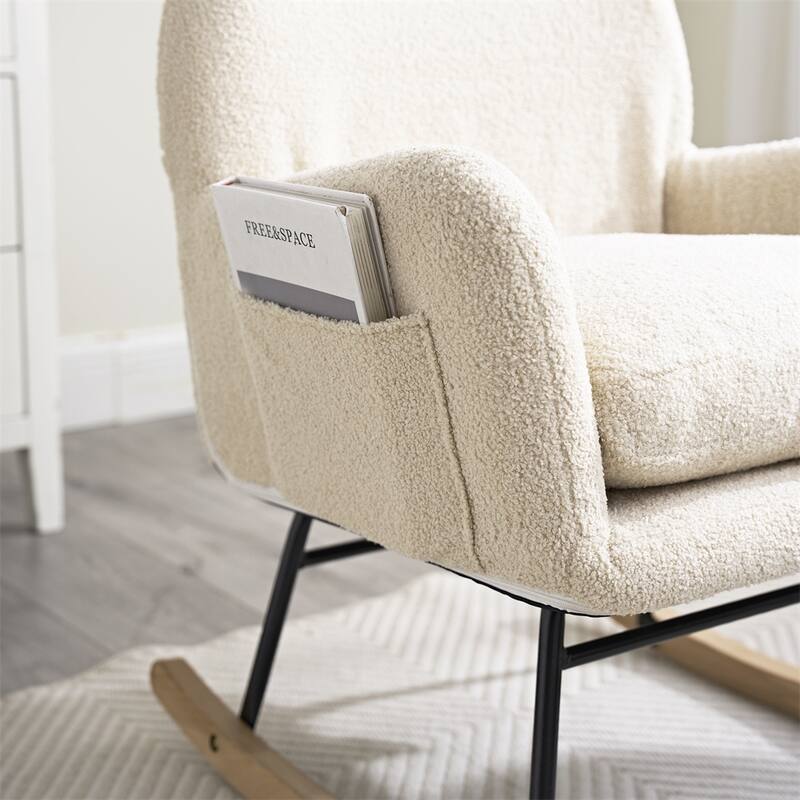 Rocking Chair with High Backrest,Comfort Arm Rocker,Lounge Armchair