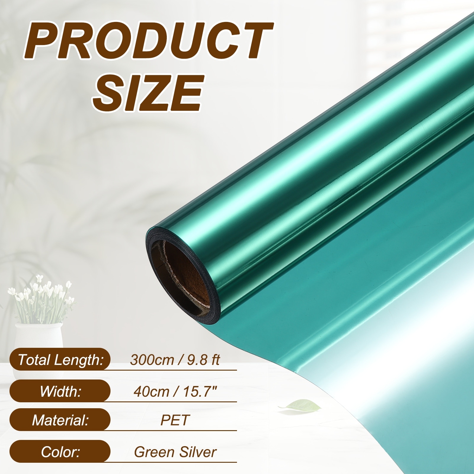 Privacy Window Film, One-Way Mirror Window Tint Reflective Heat Control Static Cling Glass for Home Office Daytime