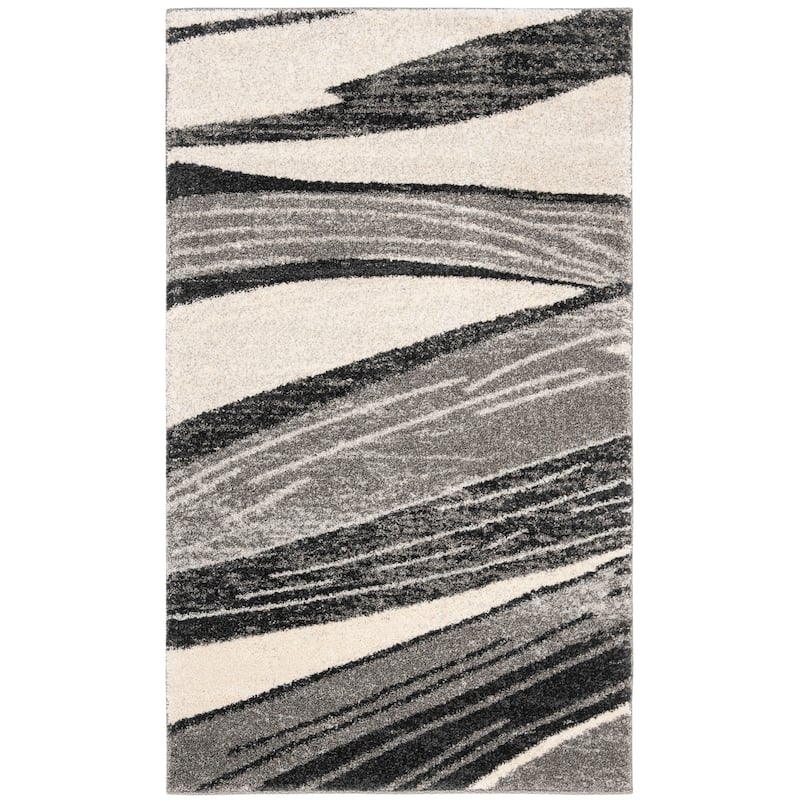 SAFAVIEH Retro Coralie Modern Abstract Rug - 4' x 6' - Light Grey/Ivory