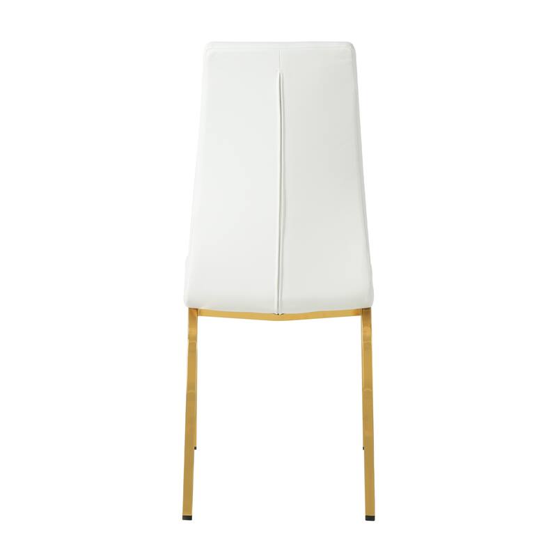 Modern PU seat dining chair Living room chair Upholstered chair, gold-plated metal legs design, kitchen, living room, be