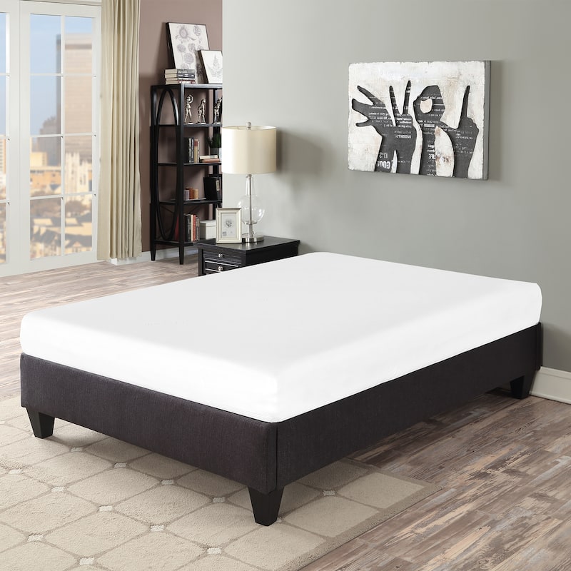 Carter Dark Grey 14 in. Platform Bed Frame Mattress Foundation
