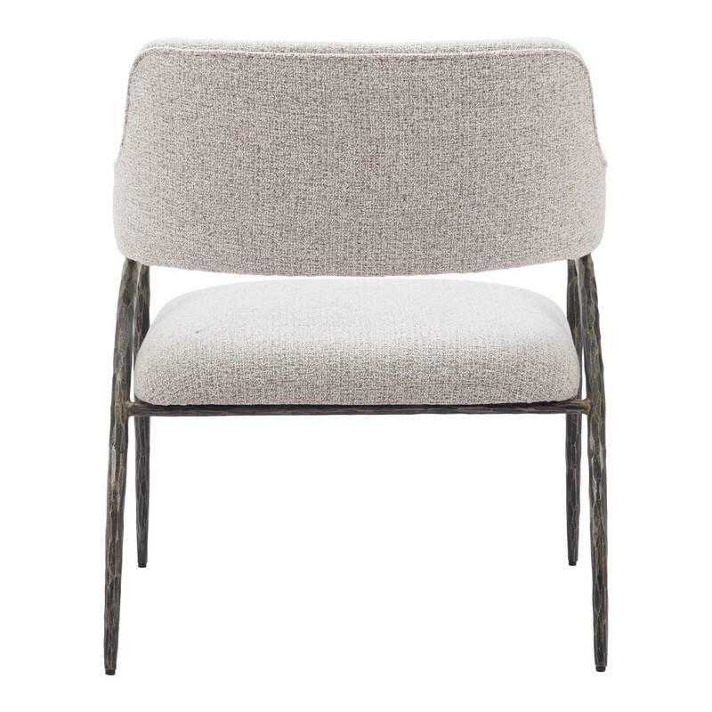 HomeRoots 28" Gray And Black Fabric Arm Chair - 27.6' X '32.7' X '28