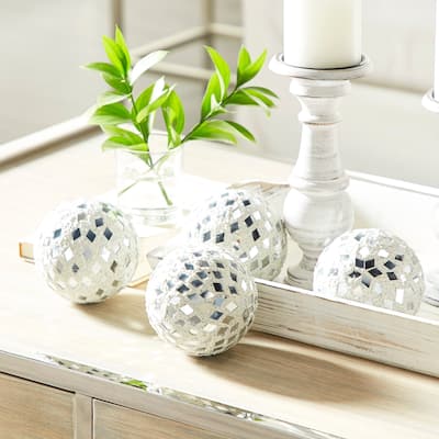 Glass Glam Orbs & Vase Filler (Set of 4) - S/4 4"D - S/4 4"D