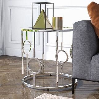 Chrome round end table online