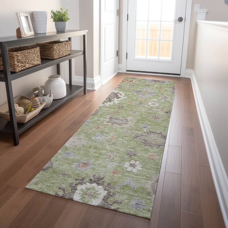 Premium Washable Super Soft Traditional Farmhouse Mayfield Rug - Aloe - 2' 3" x 7' 6"