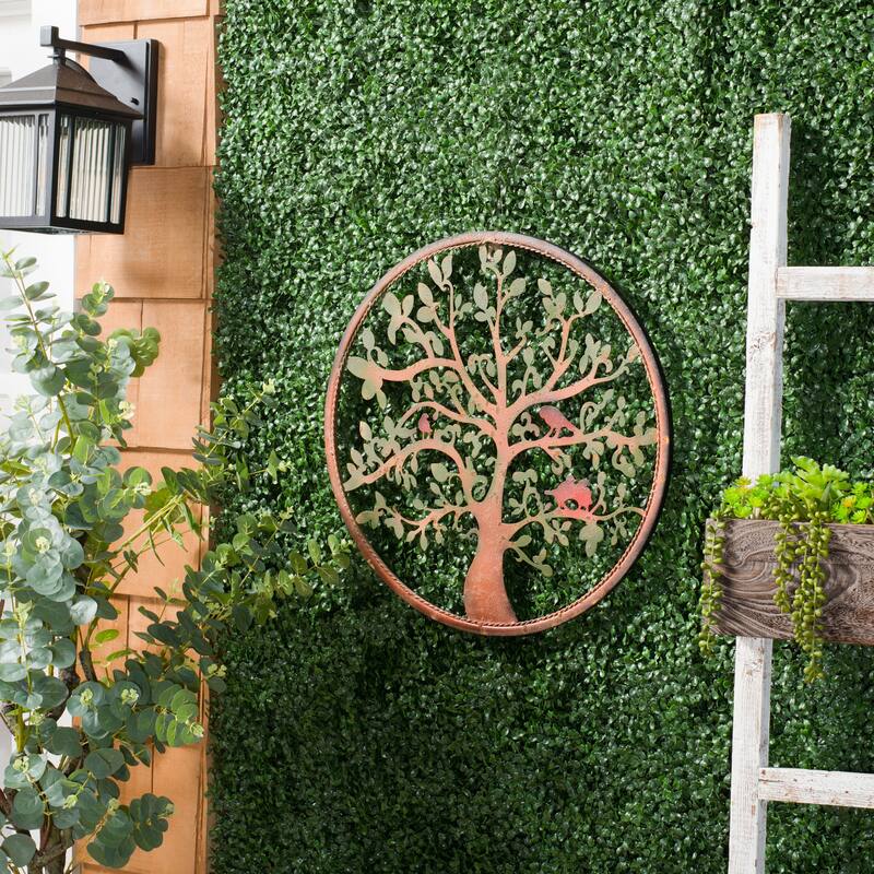 SAFAVIEH Outdoor Munire 20" Tree Of Life Wall Art - Rust