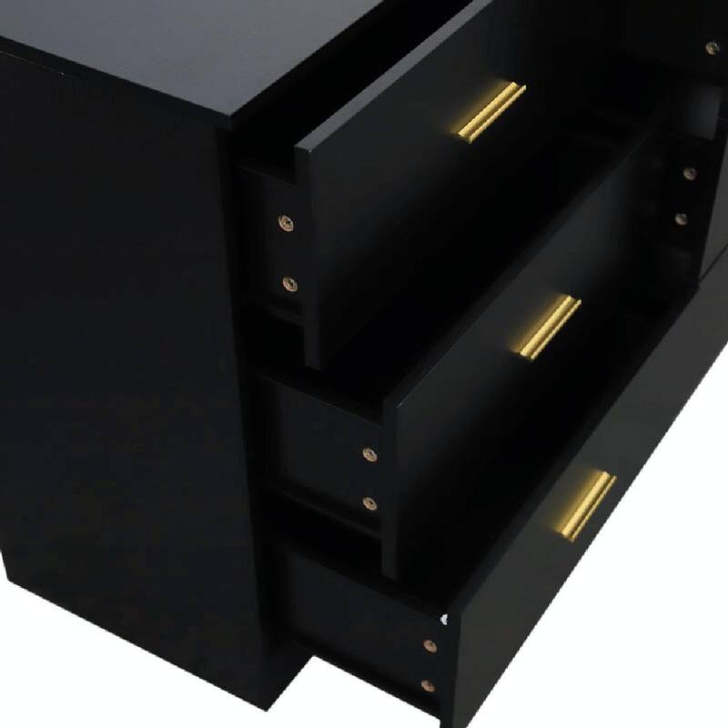 Modern 6-Drawer Dresser for Bedroom - Ample Storage, Wide Chest of Drawers, Sturdy & Safe