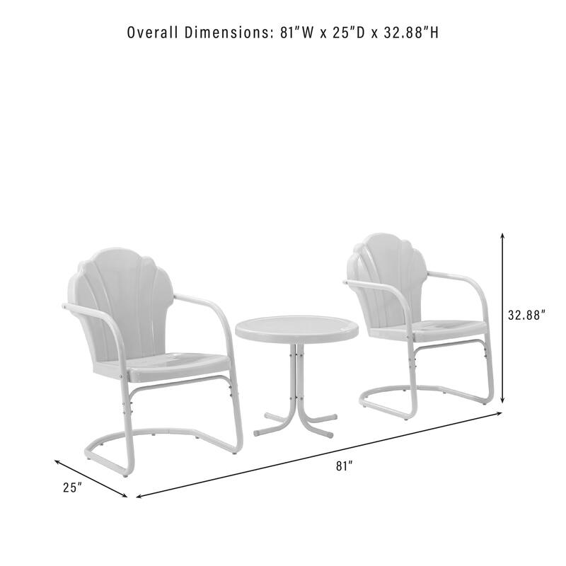 Crosley Tulip 3Pc Retro Outdoor Chair Set