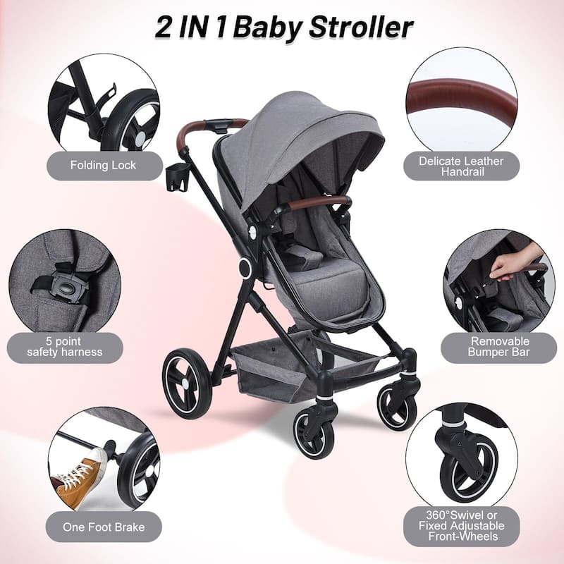 Convertible Baby Stroller for Toddler 1-3