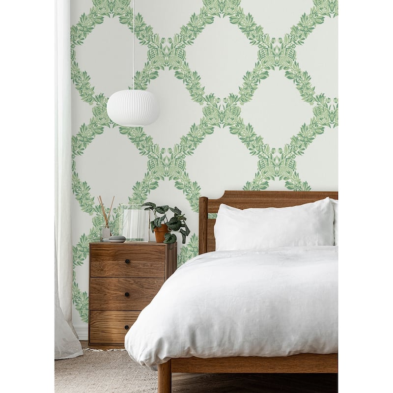 Scalamandre Jade Wreath Peel & Stick Wallpaper