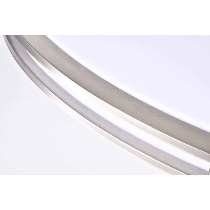Glamour LED 32 inch Oval Flush Mount Fixture Brushed Nickel Finish CCT Selectable 3K/4K/5K - Brushed Nickel