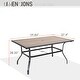 preview thumbnail 7 of 11, Wood-look PVC Patio Dining Table Steel Large Rectangular Table with Umbrella Hole