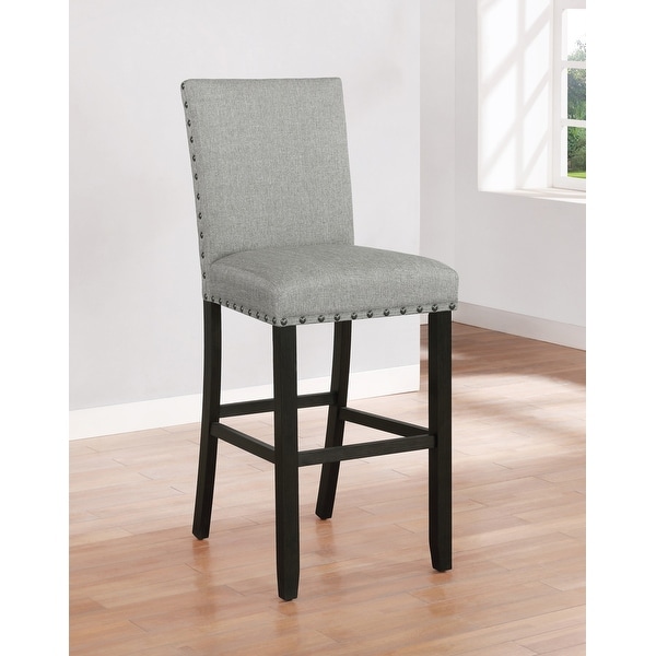 Sundon Grey Upholstered Bar Stools Set of 2 Bed Bath Beyond