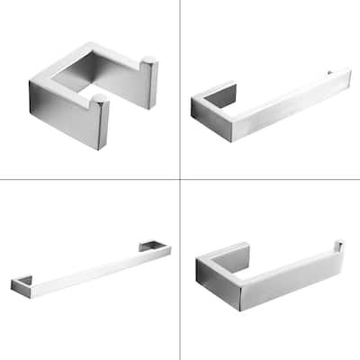 Bathroom Hardware Set Brushed Nickel 4-Pieces Bathroom Towel Rack 24 Inches Adjustable Bathroom Accessories Set - Brushed Nickel