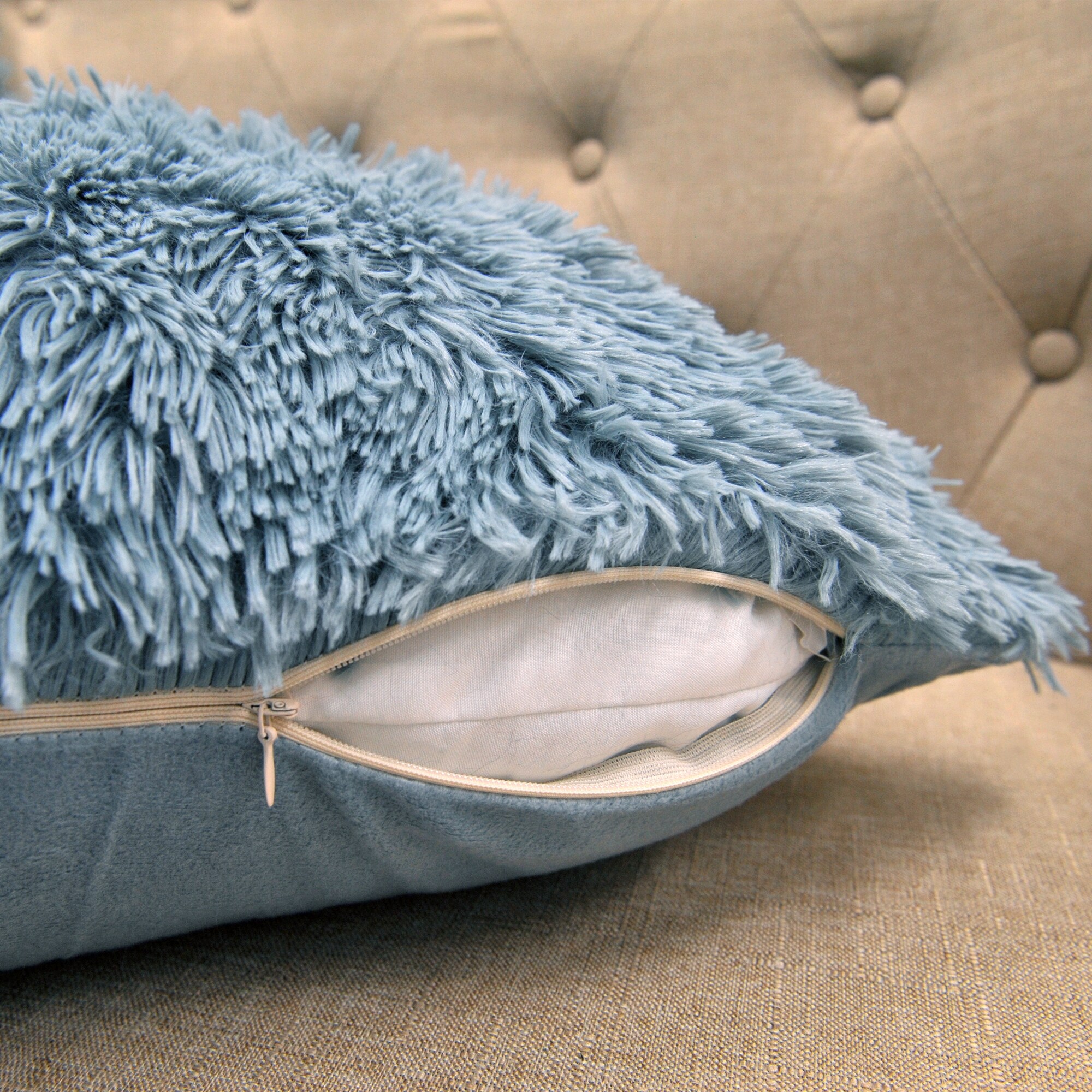 Teal discount shaggy pillows