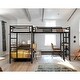 preview thumbnail 2 of 7, 2 in 1 Twin Size Metal Double Loft Bed with 2 Built-in Desks