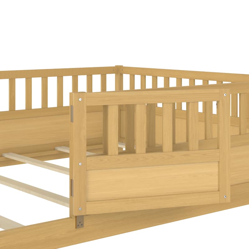 Full Size Floor Bed,Integral Construction With Super High Security Barrier,Children'S Floor Bed Frame