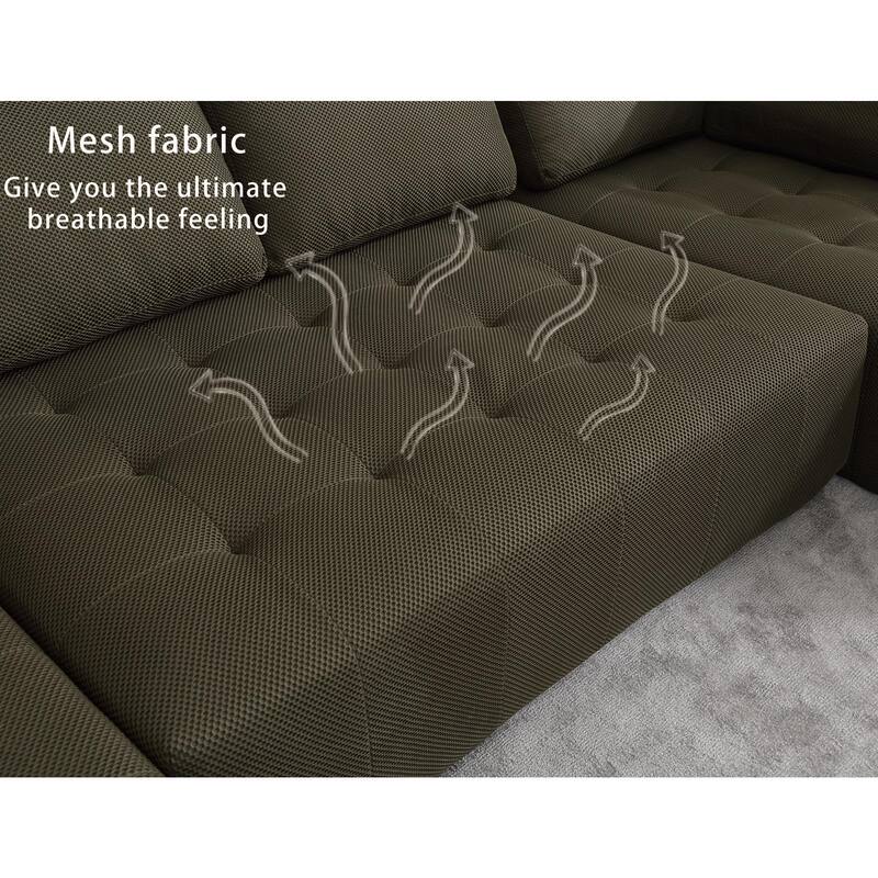 Modular Combination Sofa, U-shaped Sofa, Living Room, Apartment, Upholstered ,6-seat Sofa, Free Combination Sofa