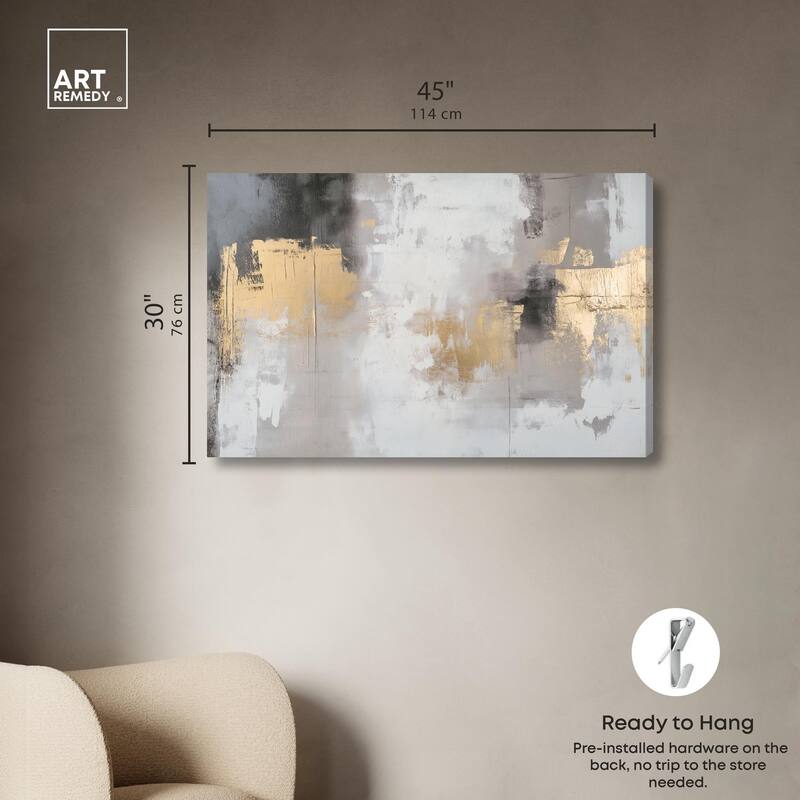 Gilded Gray I Canvas by Art Remedy, Gallery Wrapped