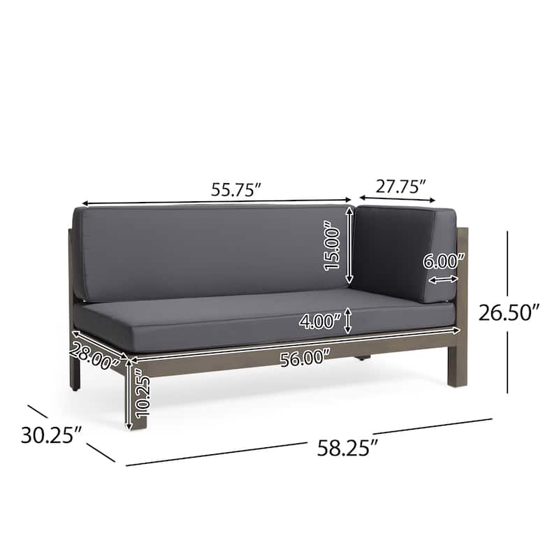 Brava 7-Seater Wood Sectional Sofa Set by Christopher Knight Home