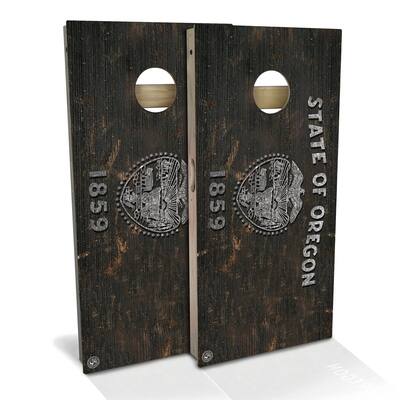Oregon Flag Rustic Outdoor Cornhole Board Set