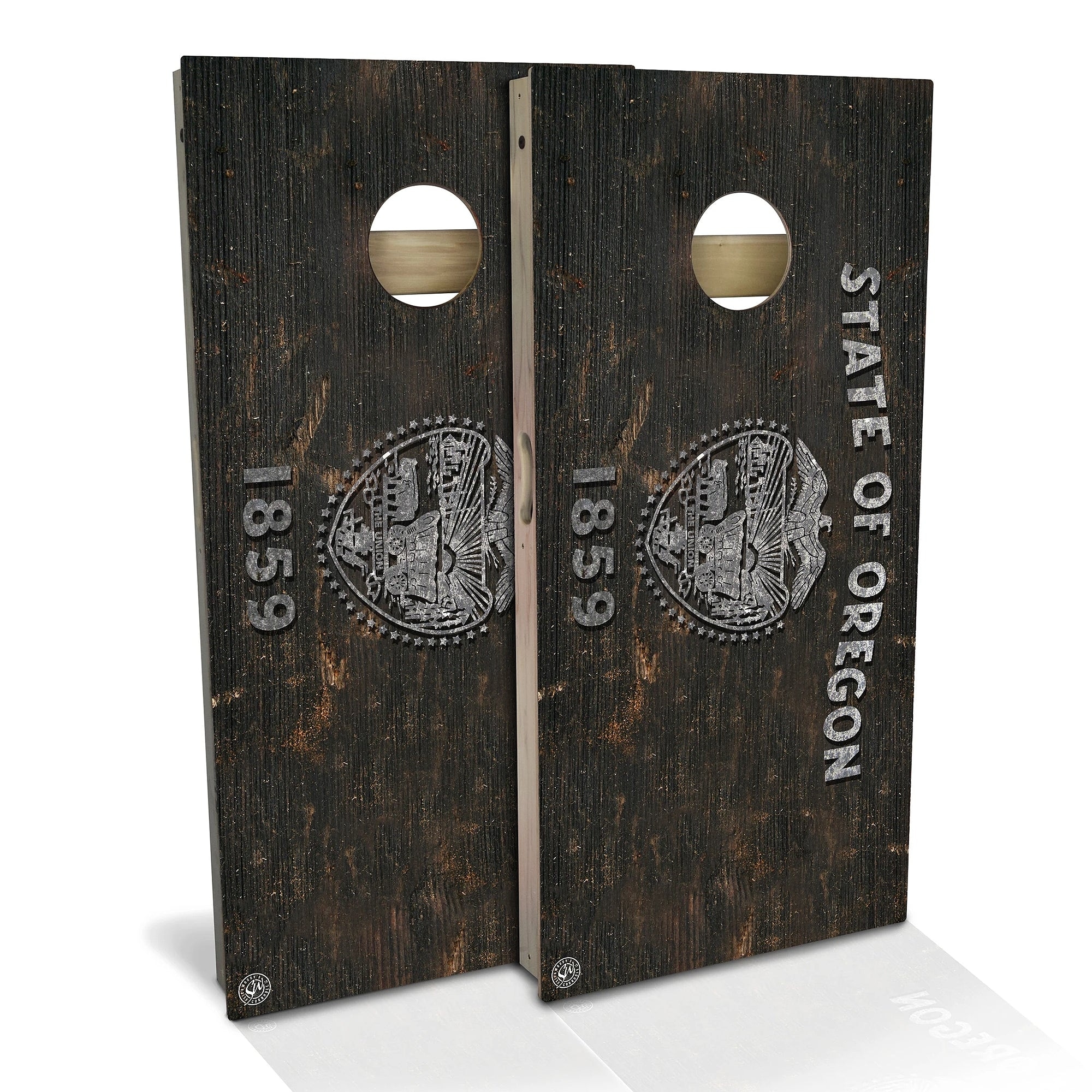 Oregon Flag Rustic Outdoor Cornhole Board Set