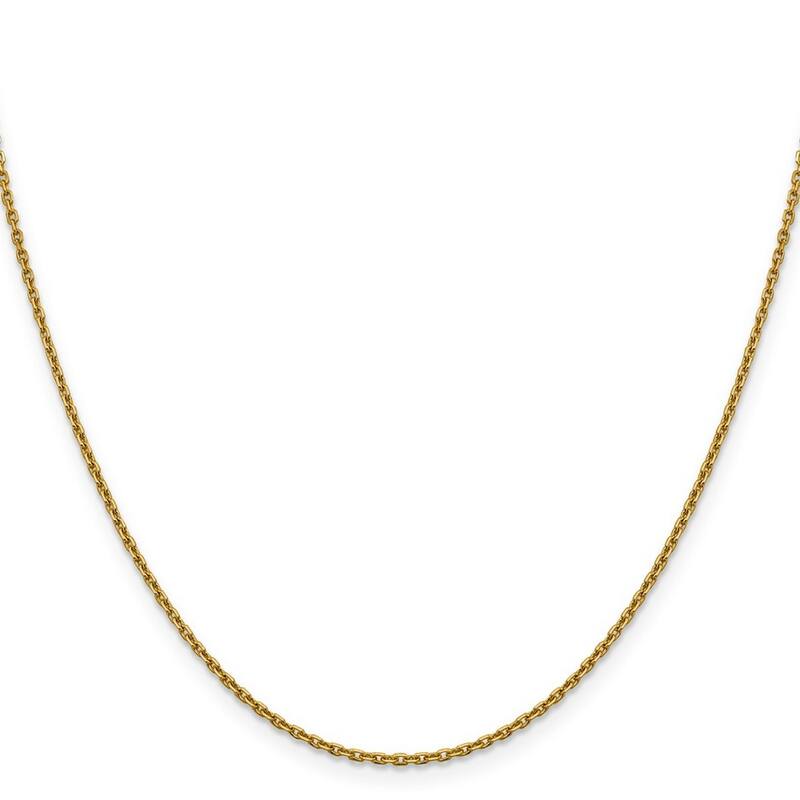 Curata 14k Yellow gold 1.5 mm Diamond-Cut Rolo Chain Necklace Options: 16 18 20