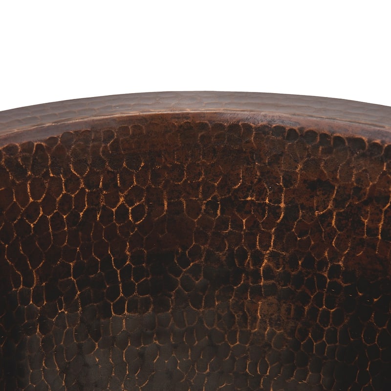 12-in Round Hammered Copper Champagne Bar/Prep Sink (BR12WDB)