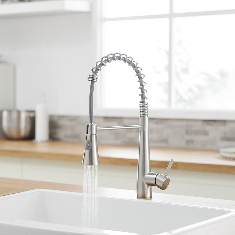 Single Handle Kitchen Sink Faucet with Pull Down Sprayer 304 Stainless Steel Pull Out Kitchen Basin Vanity Faucets with Sprayer