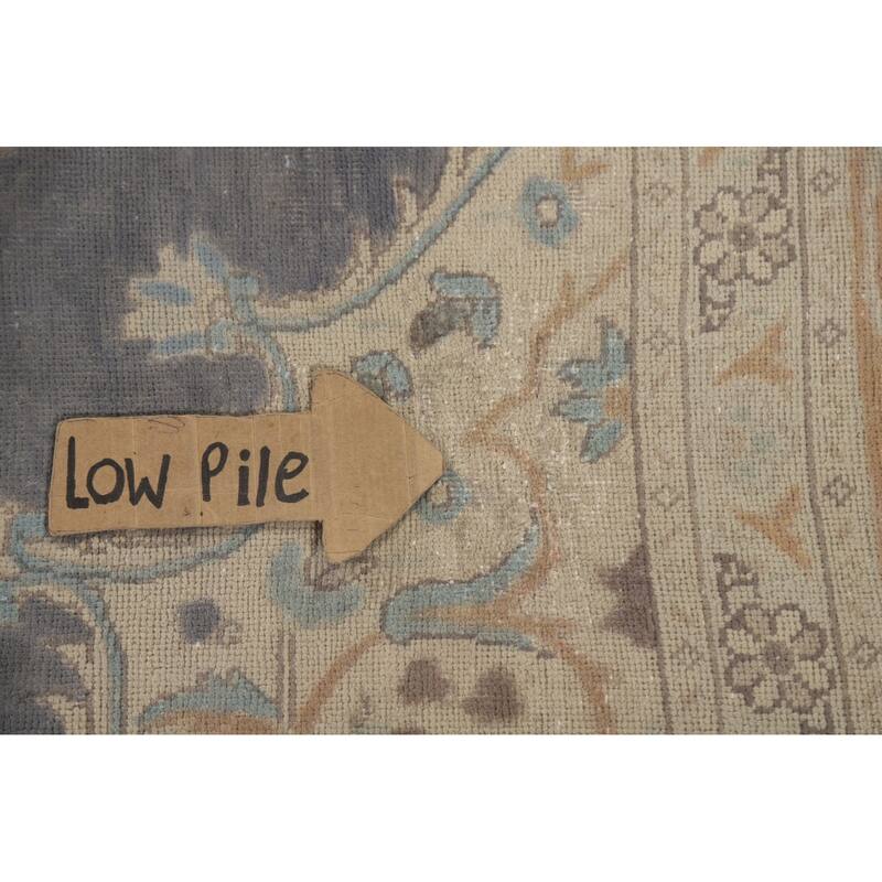 Hand Knotted Oriental 100% Wool Carpet Traditional Medallion Greys & Charcoal Tabriz Area Rug - 12' 5'' X 9' 7''