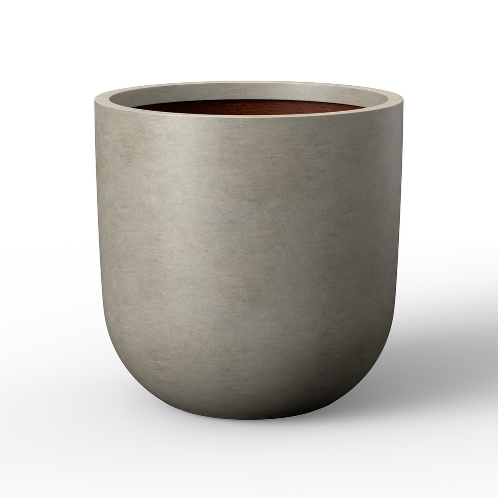 Upgraded Interior Concrete Round Planter with Drainage Holes