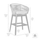 preview thumbnail 21 of 69, Tutti Frutti Solid Eucalyptus Wood and Rope Outdoor Patio Counter or Bar Height Barstool