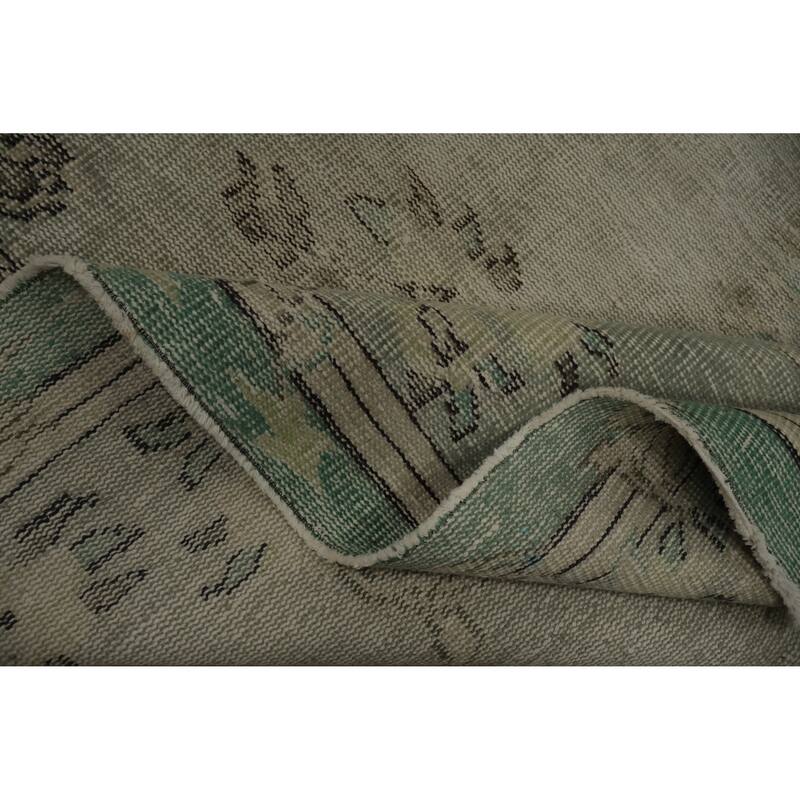 Hand Knotted Oriental 100% Wool Carpet Transitional Floral Green Anatolian Area Rug - 9' 5'' X 5' 6''