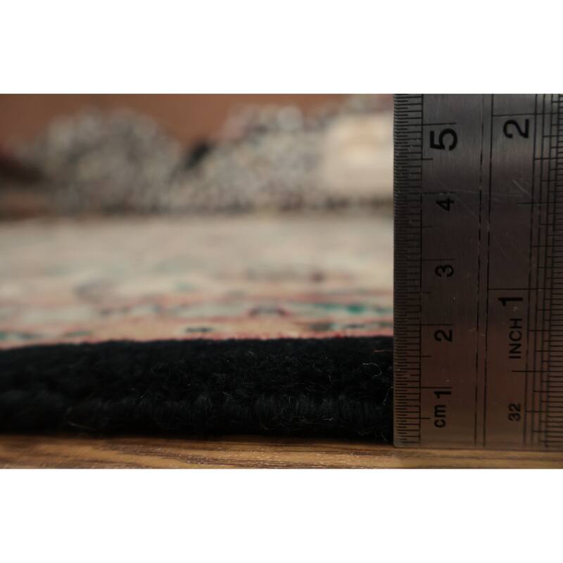 Hand Knotted Oriental 100% Wool Carpet Traditional Floral Black Tabriz Area Rug - 10' 5'' X 7' 10''