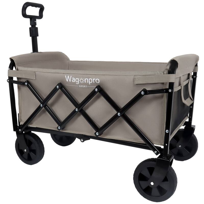 Expandable Dual-Layer Utility Wagon with 100% Extra Space - Grocery Cart for Camping, Shopping, Sports, Gardening, Fishing