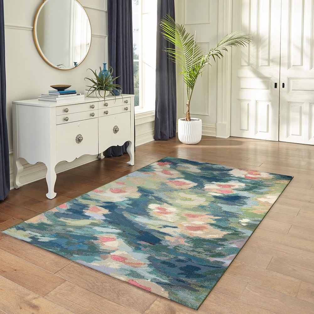 Liora Manne Marina Watercolor Pond Indoor/Outdoor Area Rug