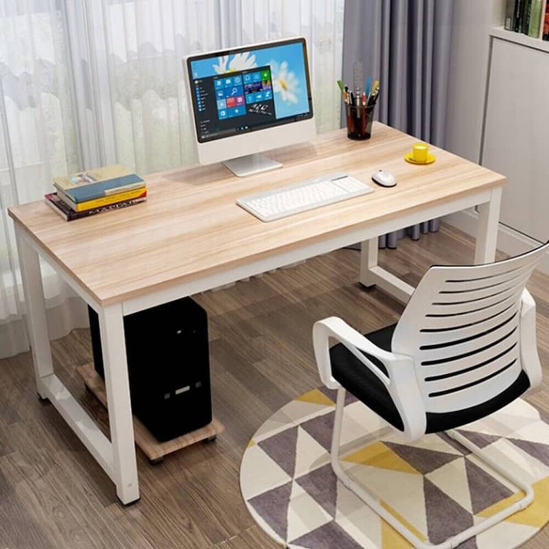 43.3" Computer Laptop Gaming Table Study Desk Beige