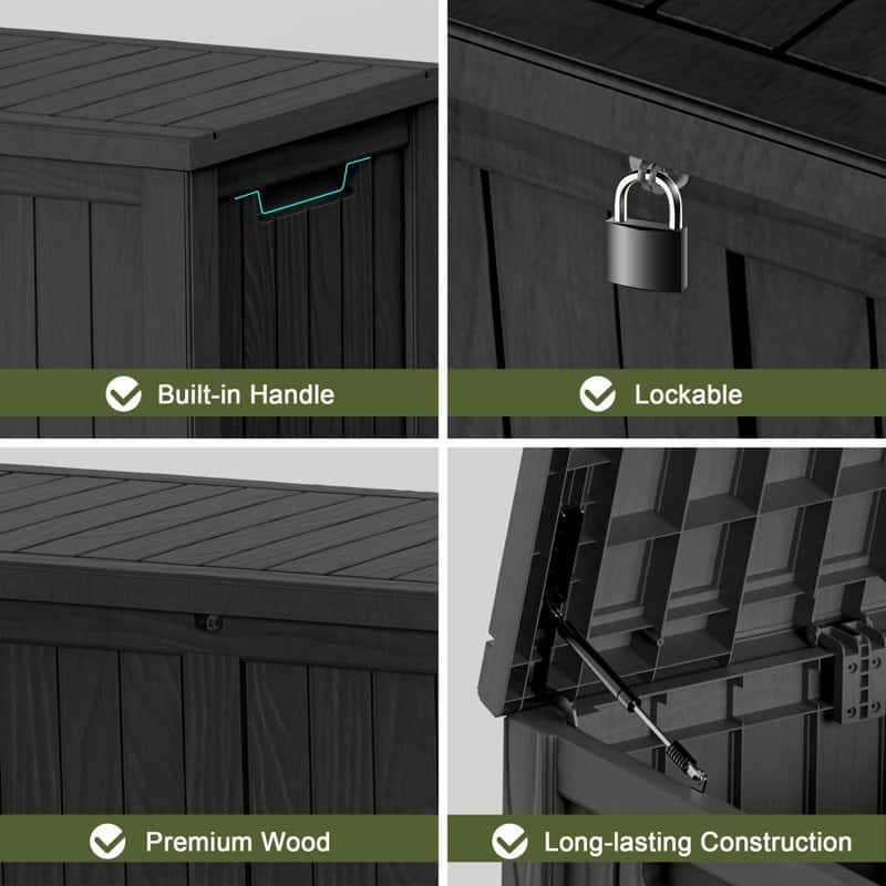 Outdoor Resin Deck Box Storage Shed for Garden,Patios,Backyards,Tools