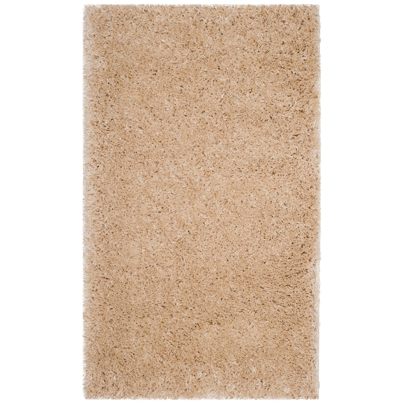 SAFAVIEH Polar Shag Alabama Glam Solid 3-inch Extra Thick - 2' 3" x 4' - Light Beige - Runner/Rectangle