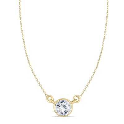Marquee 1 Carat Diamond Bezel Pendant in 14K Yellow Gold