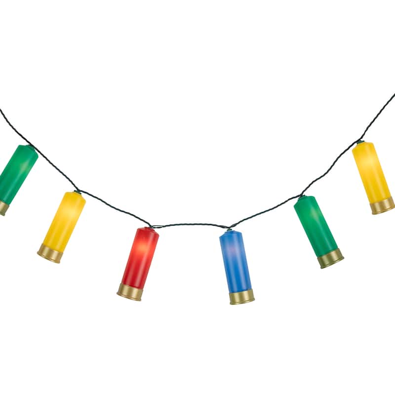 10ct Multi-Color Shotgun Shell Novelty Light Set Clear Lights