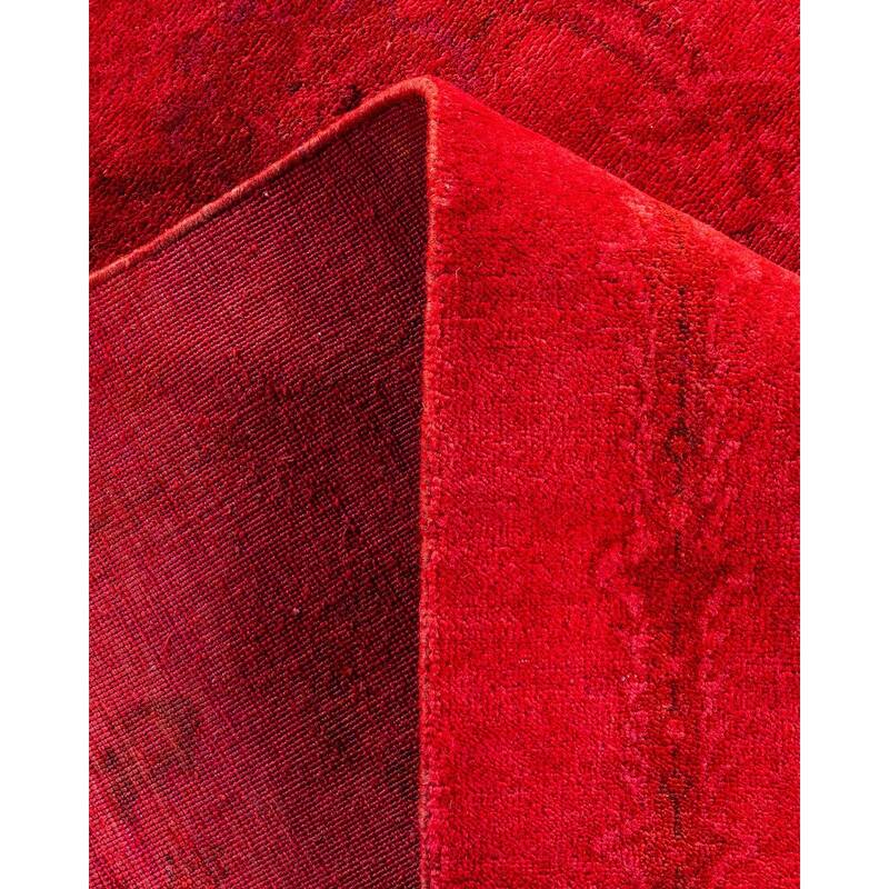 Contemporary Overdyed Wool Hand Knotted Area Rug - 4' 1" x 6' 2"