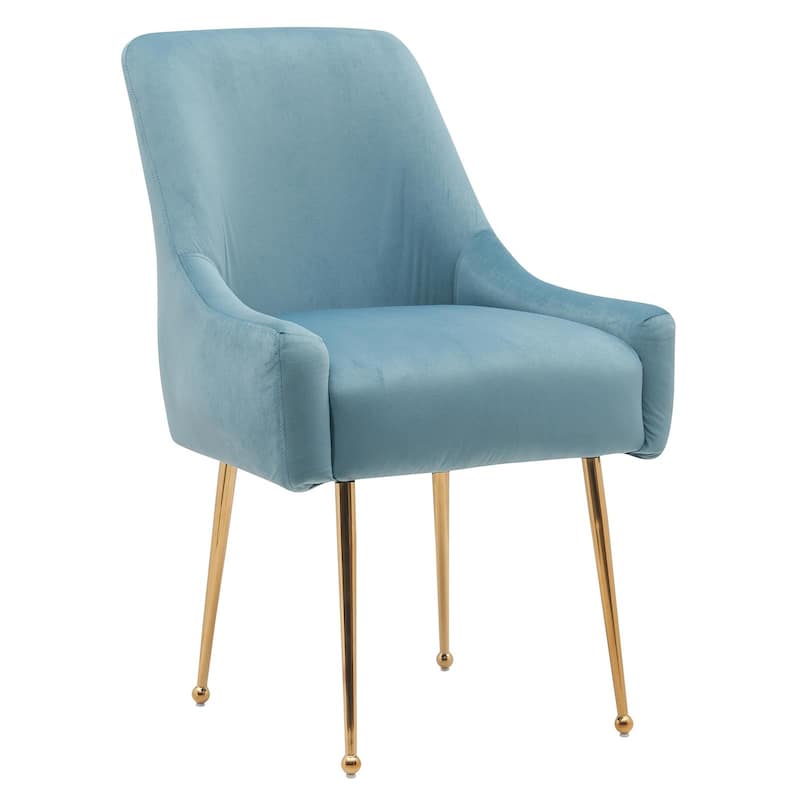 Tufted Velvet Upholstered Dining Chair Set of 2 - Light blue