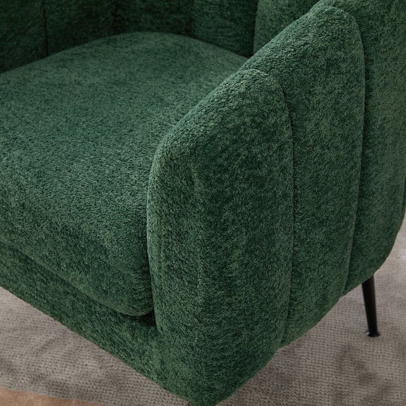3-Piece Chenille Small Living Room Furniture Set with Metal Legs,Channel Tufted Sofa Conversation Set,Loveseat & 2 Accent Chair