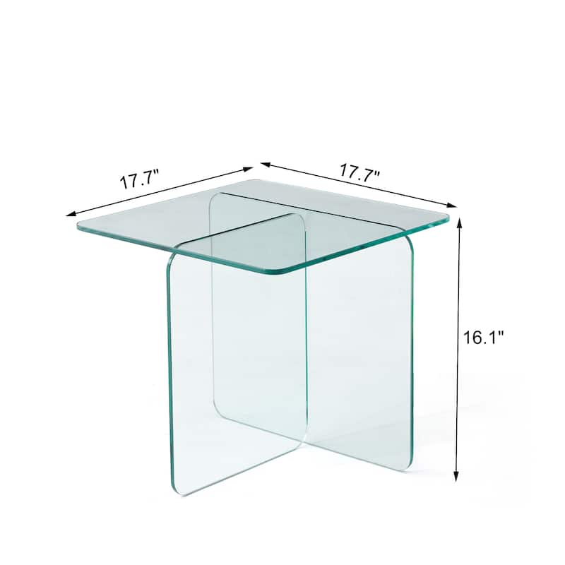Tempered Brown Glass Side Table - Compact Nightstand & Sofa Accent‌