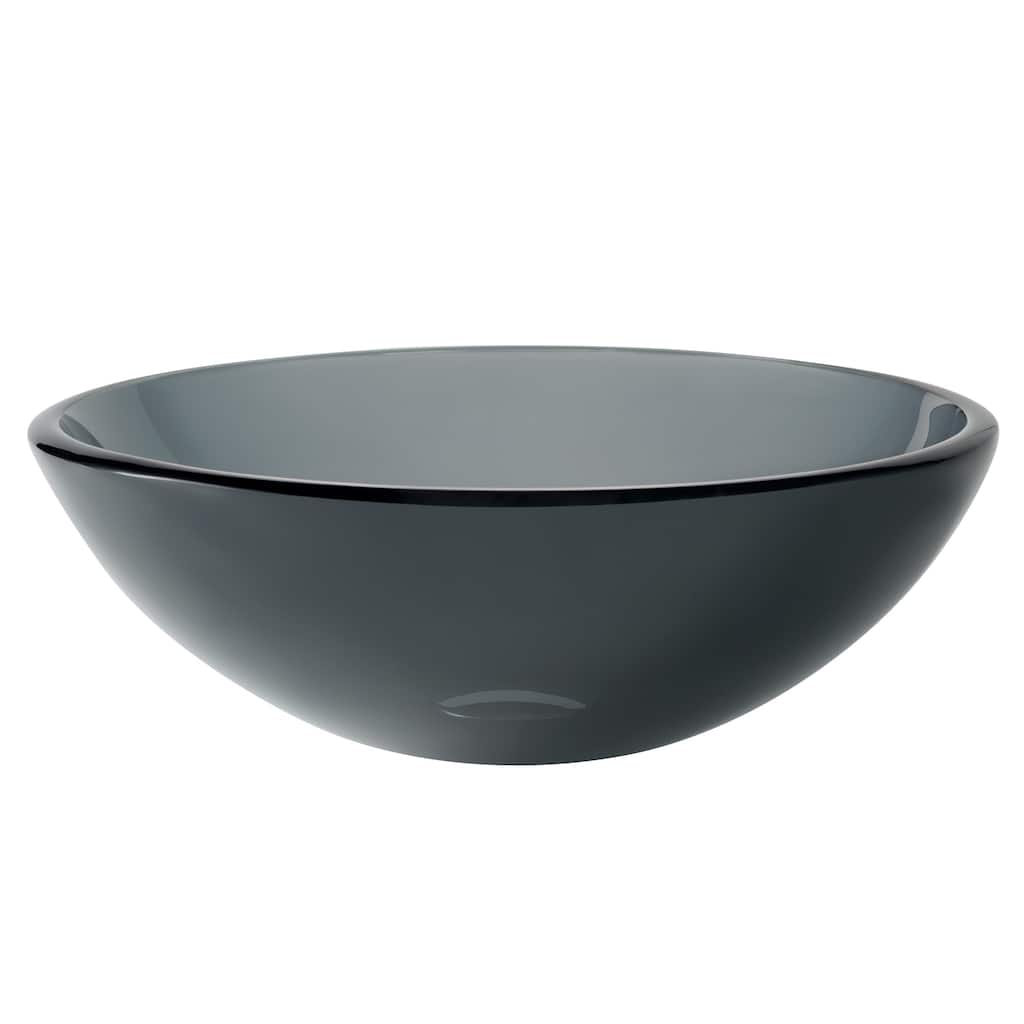 Kraus 14" Clear Black Glass Vessel Bathroom Sink Only