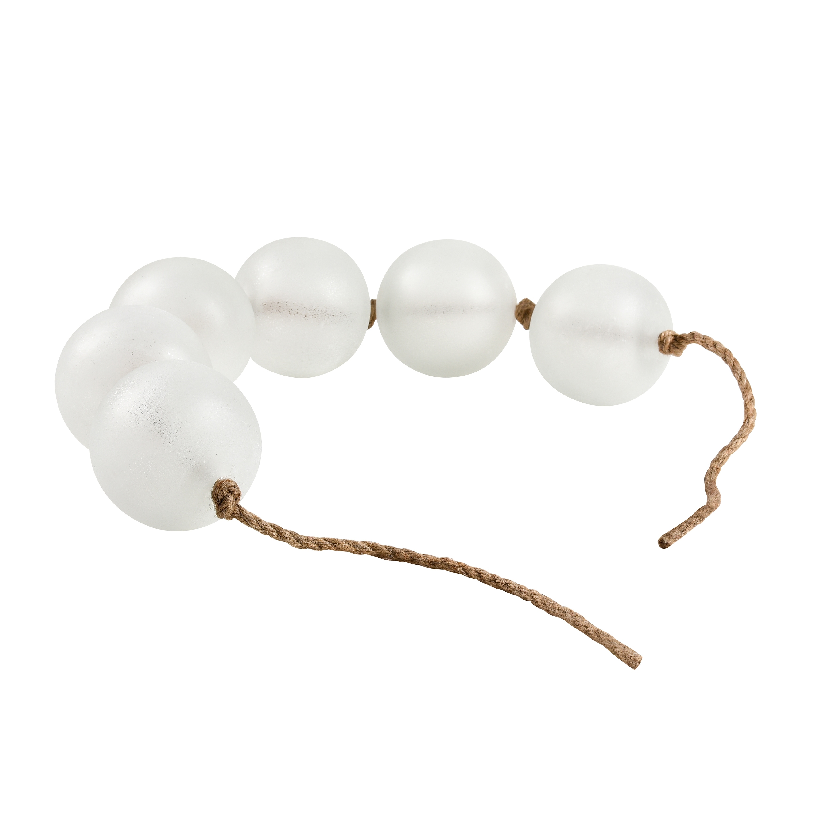 Atlas Seaglass Rope White Art Glass Orbs - 4 inch Tall