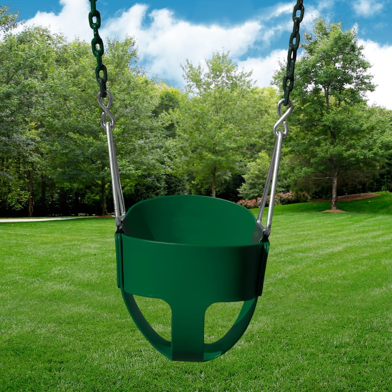 Gorilla Playsets Full Bucket Toddler Swing with Coated Chains