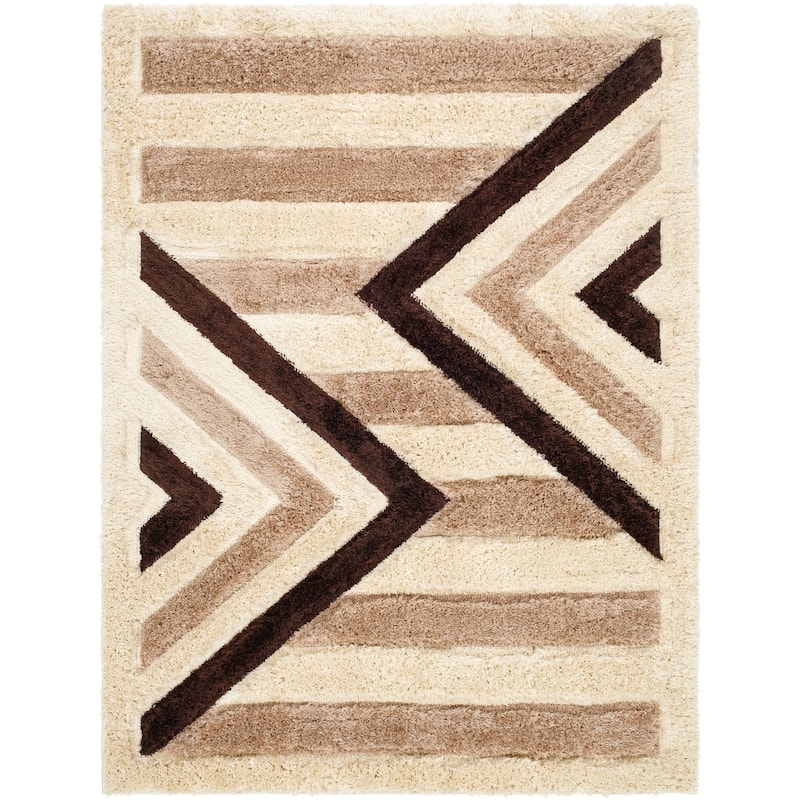 Livabliss Bologna Geometric Stripes Plush Area Rug