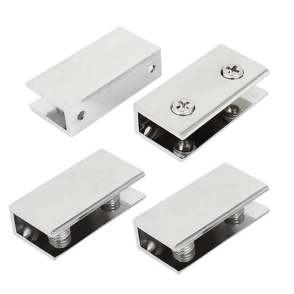 Shop Bathroom Wall Mounted 8 12mm Thick Stainless Steel Glass Clip Clamp 4 Pcs Overstock 17586994